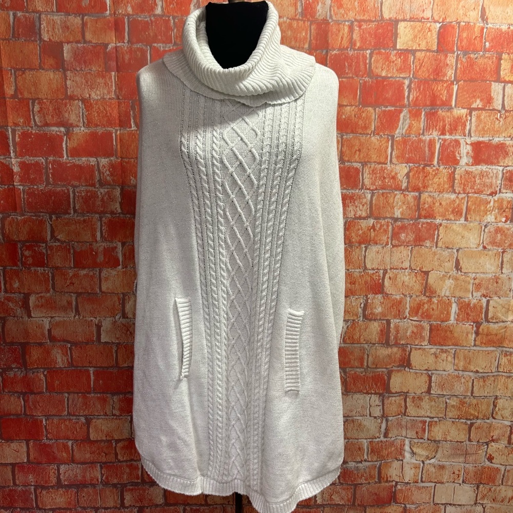 Charlie Paige Sparkly Cowl Neck Poncho